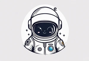 baby cute astronaut tattoo idea