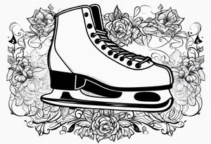 Skates with music notes tattoo idea