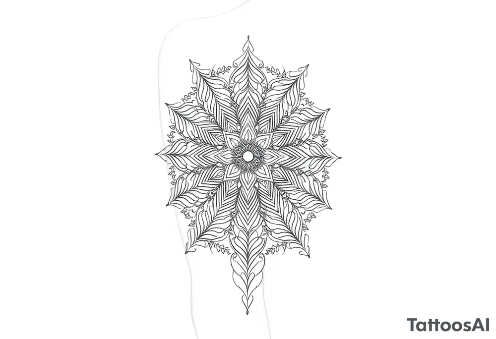 intricate mandala with sacred geometry and cosmic elements tattoo idea