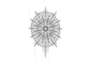 intricate mandala with sacred geometry and cosmic elements tattoo idea