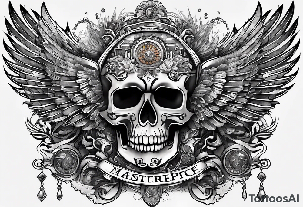 The letters AR together with the words always ready going down the side of the letters tattoo idea