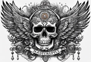The letters AR together with the words always ready going down the side of the letters tattoo idea