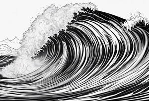Ocean wave as a single line tattoo idea