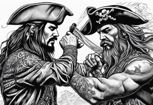 pirate fighting tattoo idea