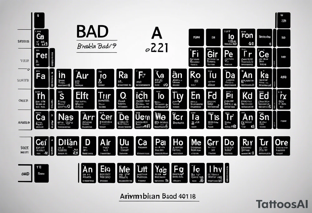 breakign bad periodic table 

using ir i amd s tattoo idea