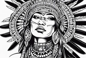 Tohono Oʼodham Aztec tribe tattoo idea
