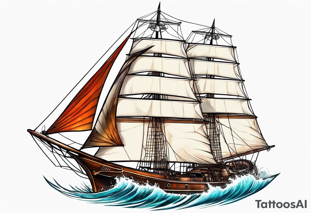 Sail boat tattoo idea