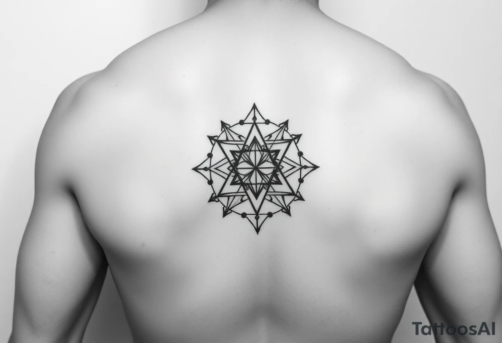 Sacred geometry thigh tattoo idea