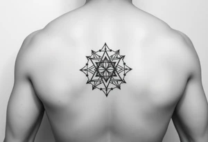 Sacred geometry thigh tattoo idea