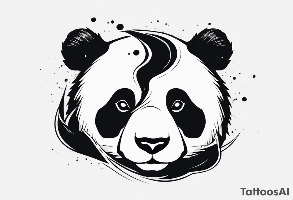 Tattoo minimalista panda con un infinito, sencillo tattoo idea