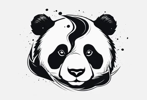 Tattoo minimalista panda con un infinito, sencillo tattoo idea