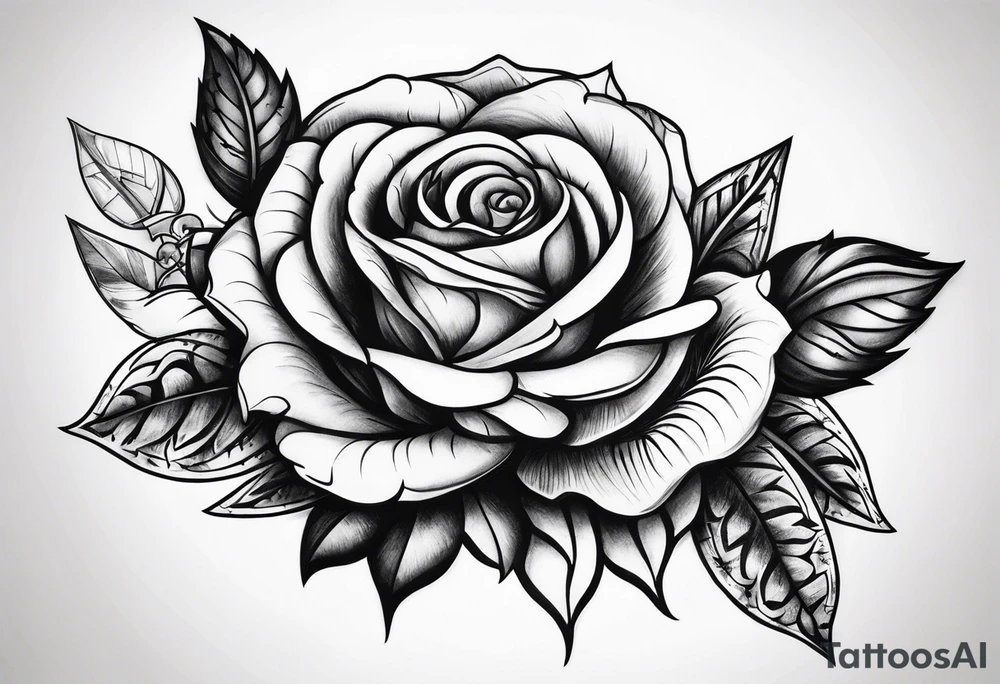 Skanderbeg roses time tattoo idea