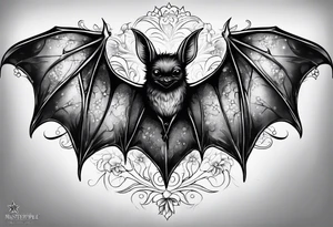 Fines flowers bat stars tattoo idea