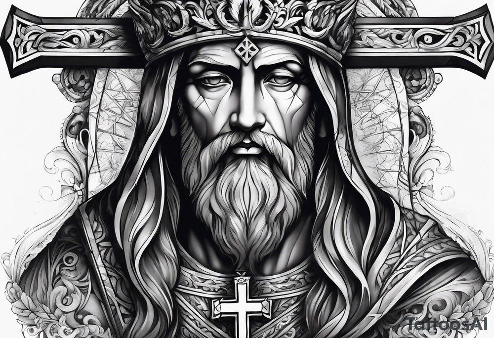 God with a cross also remembering a loved one tattoo idea God with a cross also remembering a loved one tattoo idea