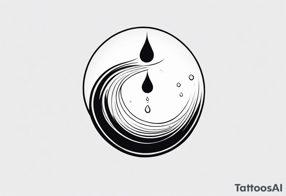 small water drop falling into calm ocean tattoo idea