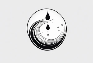 small water drop falling into calm ocean tattoo idea