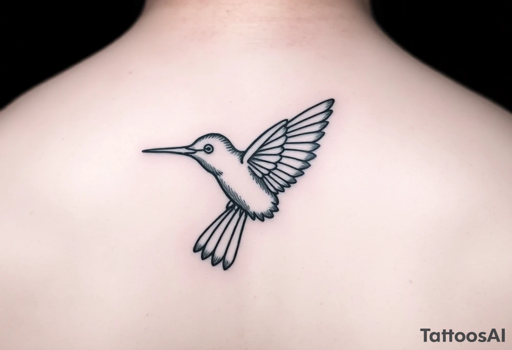 Small memorial tattoo with hummingbird for mom tattoo idea