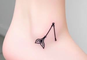 Simple Mermaid tail with crutches tattoo idea