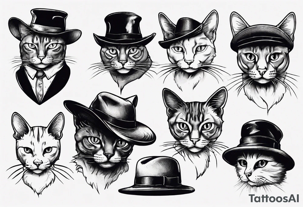 cat with a hat tattoo idea