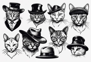 cat with a hat tattoo idea