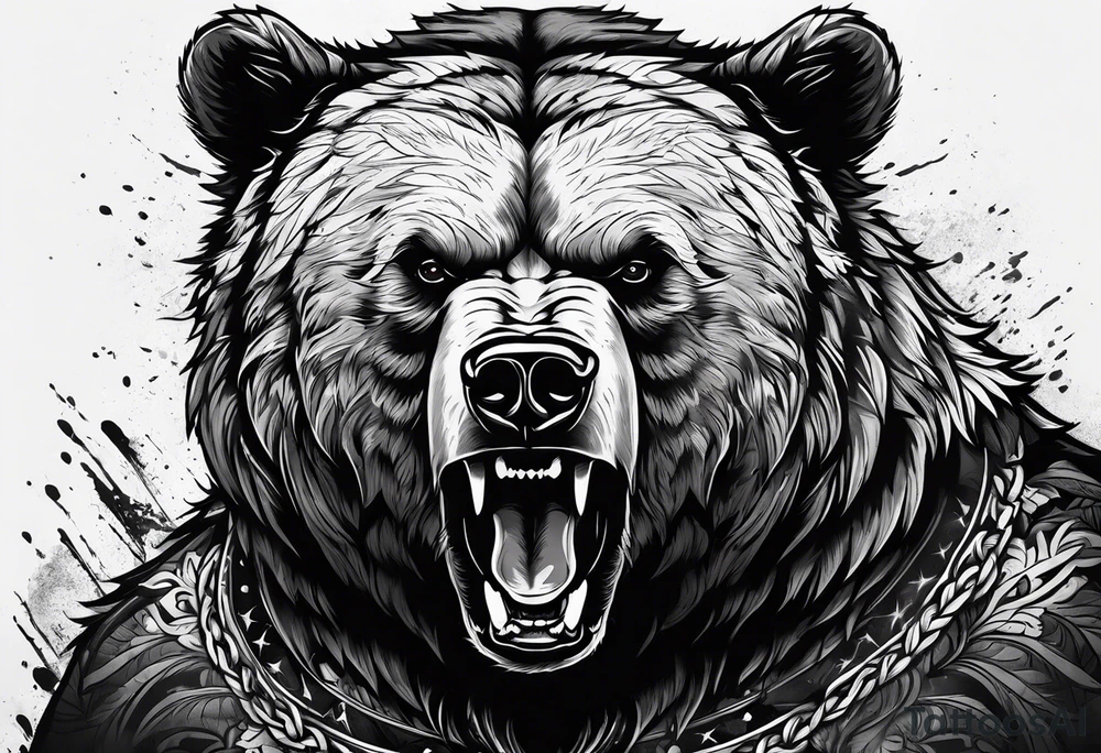angry bear tattoo idea