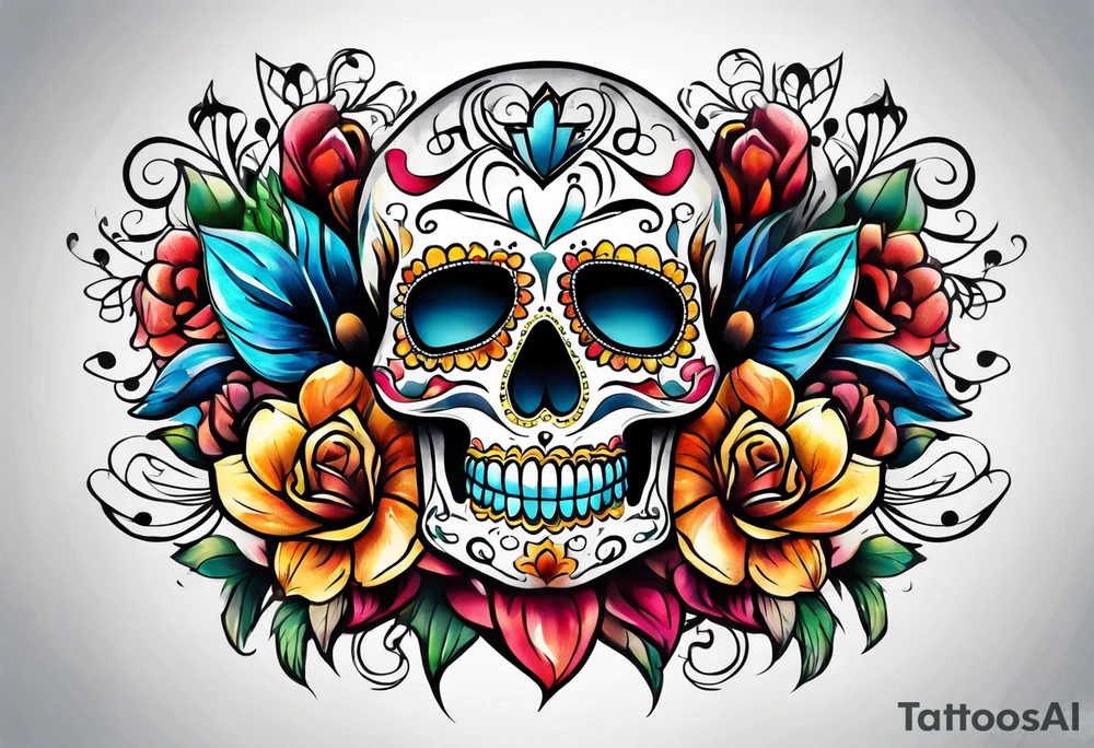 sugar skull tattoo idea