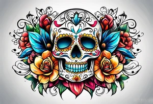 sugar skull tattoo idea