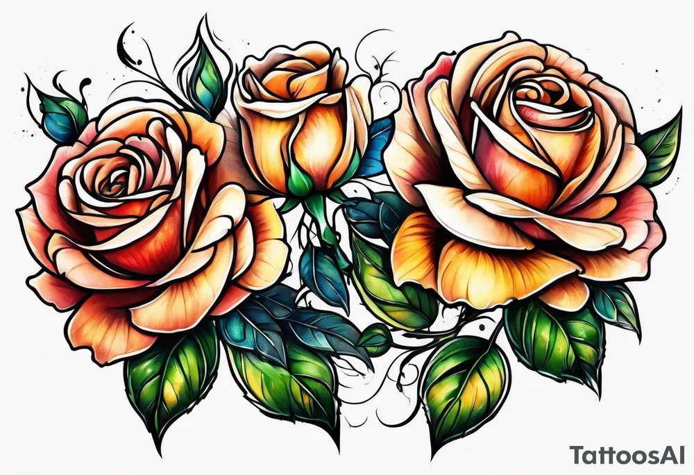 Roses on shoulders tattoo idea