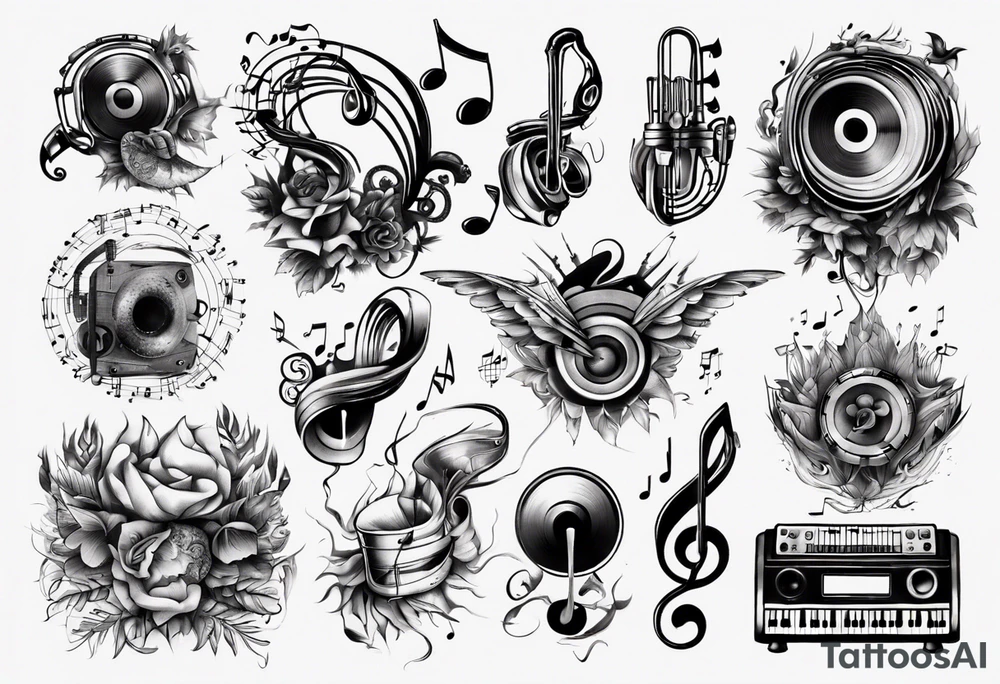 music sound tattoo idea