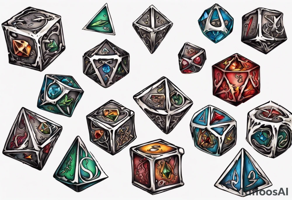 Dungeon and dragons dice tattoo idea