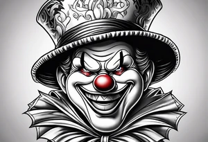 buggie the clown from one piece in the style of Comedy and Tragedy tattoo idea