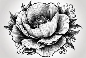 Poppy flower tattoo with the date 12/21/2006 tattoo idea