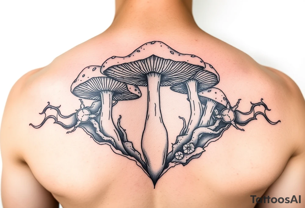 Mushroom trip opening the veil to higher consciousness tattoo idea
