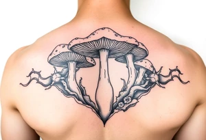 Mushroom trip opening the veil to higher consciousness tattoo idea