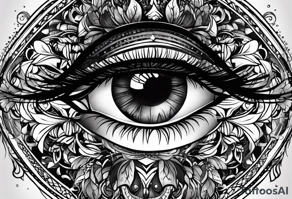 goth themed eyes tattoo idea