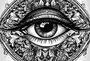 goth themed eyes tattoo idea