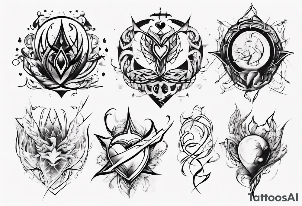 modern tattoo of 
 that represents the spiruality of
, love and unity tattoo idea