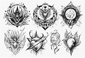 modern tattoo of 
 that represents the spiruality of
, love and unity tattoo idea