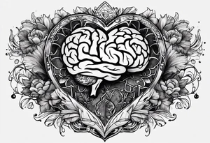 heart brain scale tattoo idea