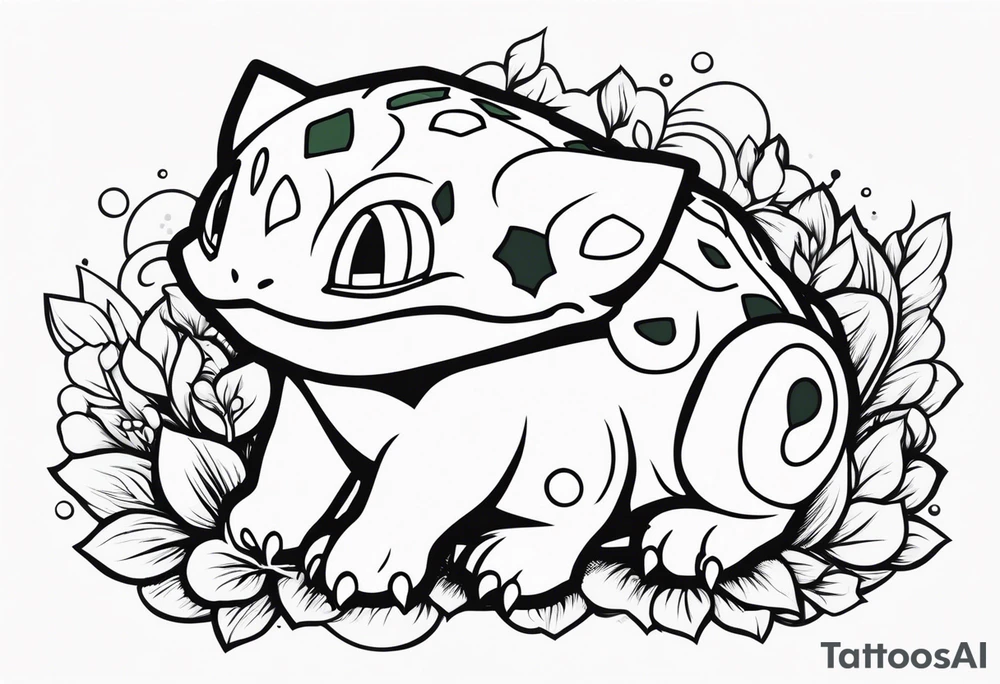 Bulbasaur in Ken Sugimori artstype tattoo idea