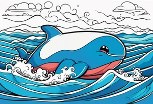 Wailord Pokemon in the ocean. tattoo idea