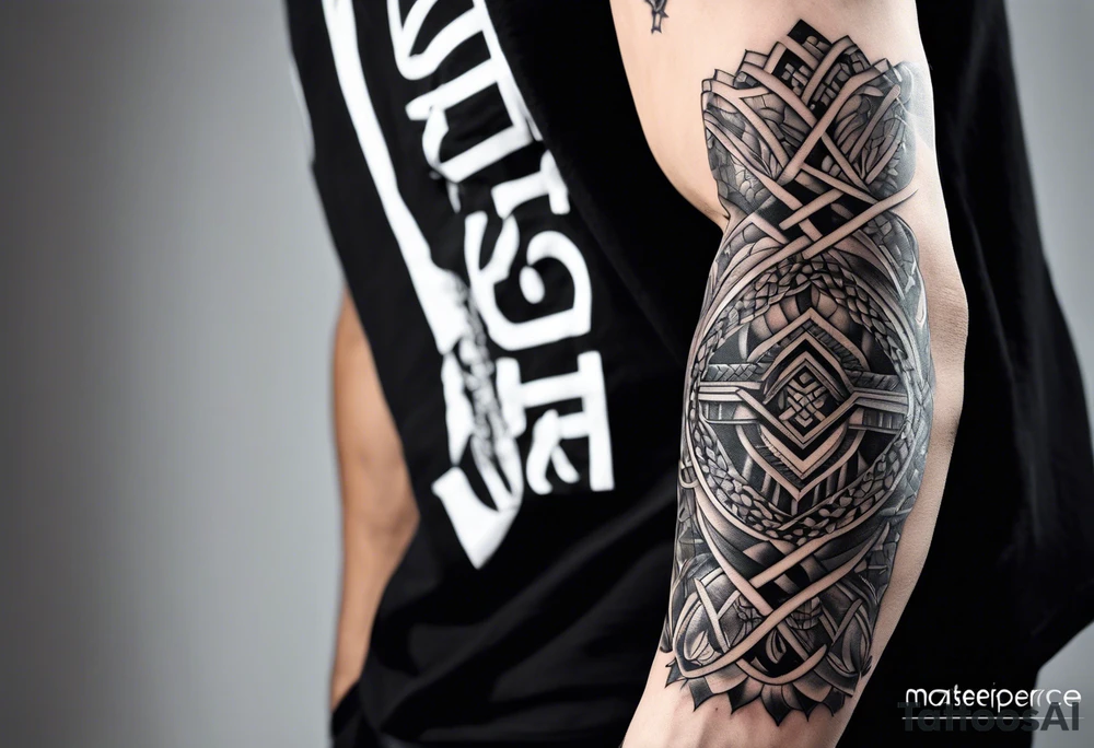 forearm masculine narrow band tattoo with rope pattern tattoo idea