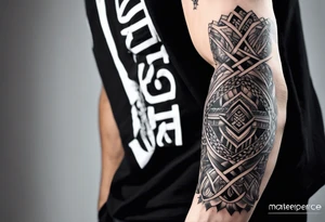 forearm masculine narrow band tattoo with rope pattern tattoo idea