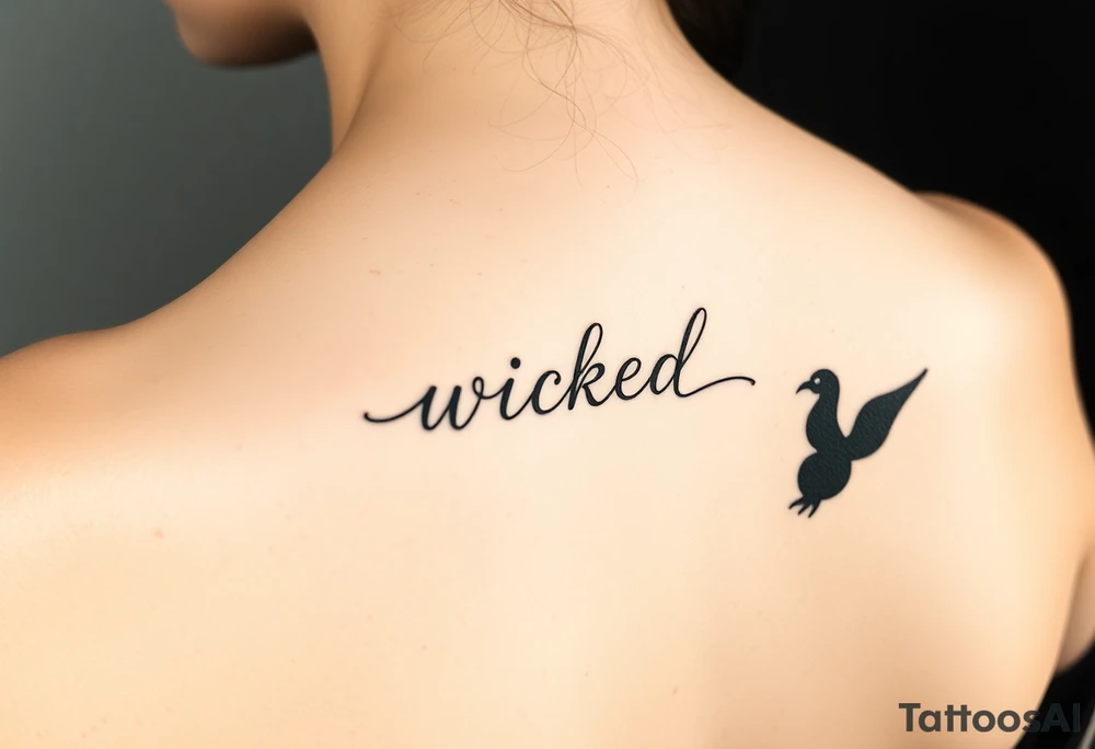 Wicked theme with lettering “for good” tattoo idea