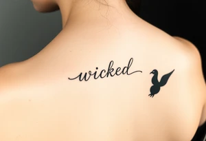 Wicked theme with lettering “for good” tattoo idea