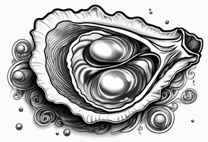 Open oyster with pearl inside tattoo idea