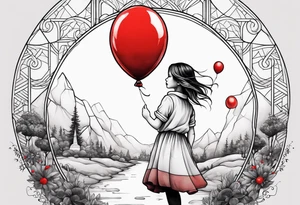 girl with the red balloon tattoo idea