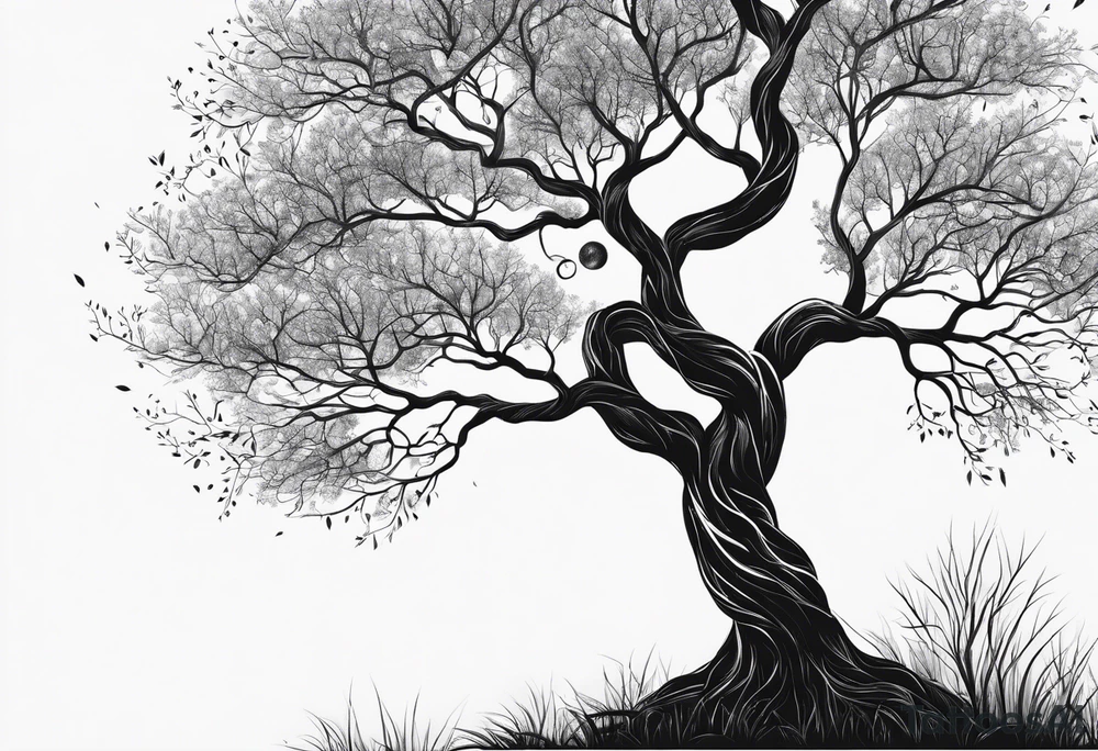 DNA helix embedded into the tree. The tree being a willow tree. tattoo idea DNA helix embedded into the tree. The tree being a willow tree. tattoo idea