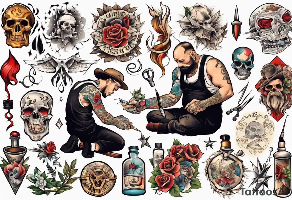 tattoo artist at work tattoo idea