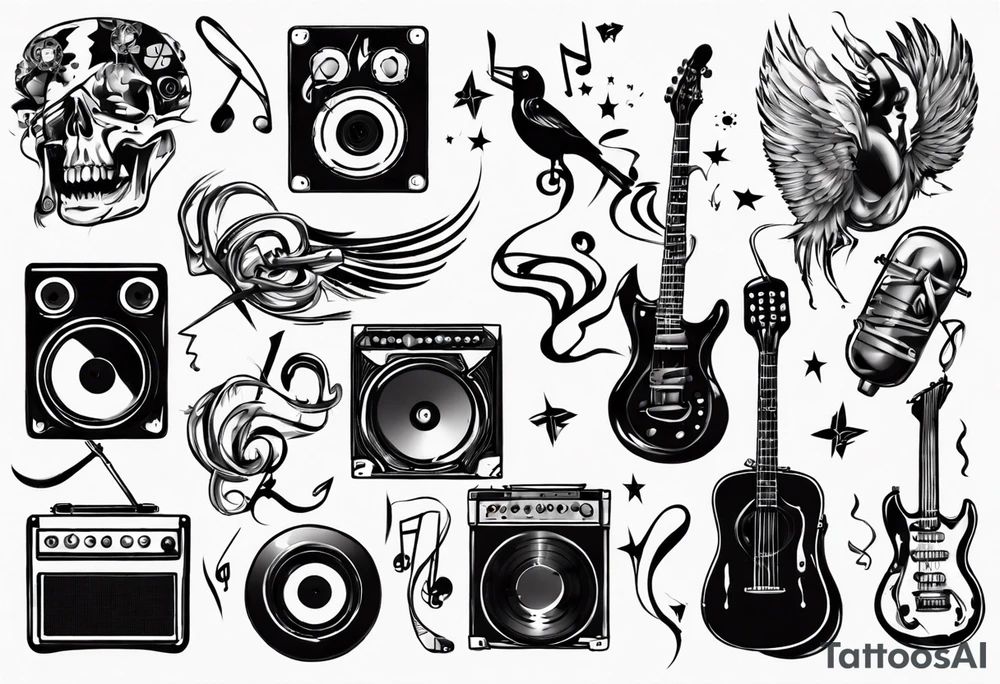 music sound tattoo idea